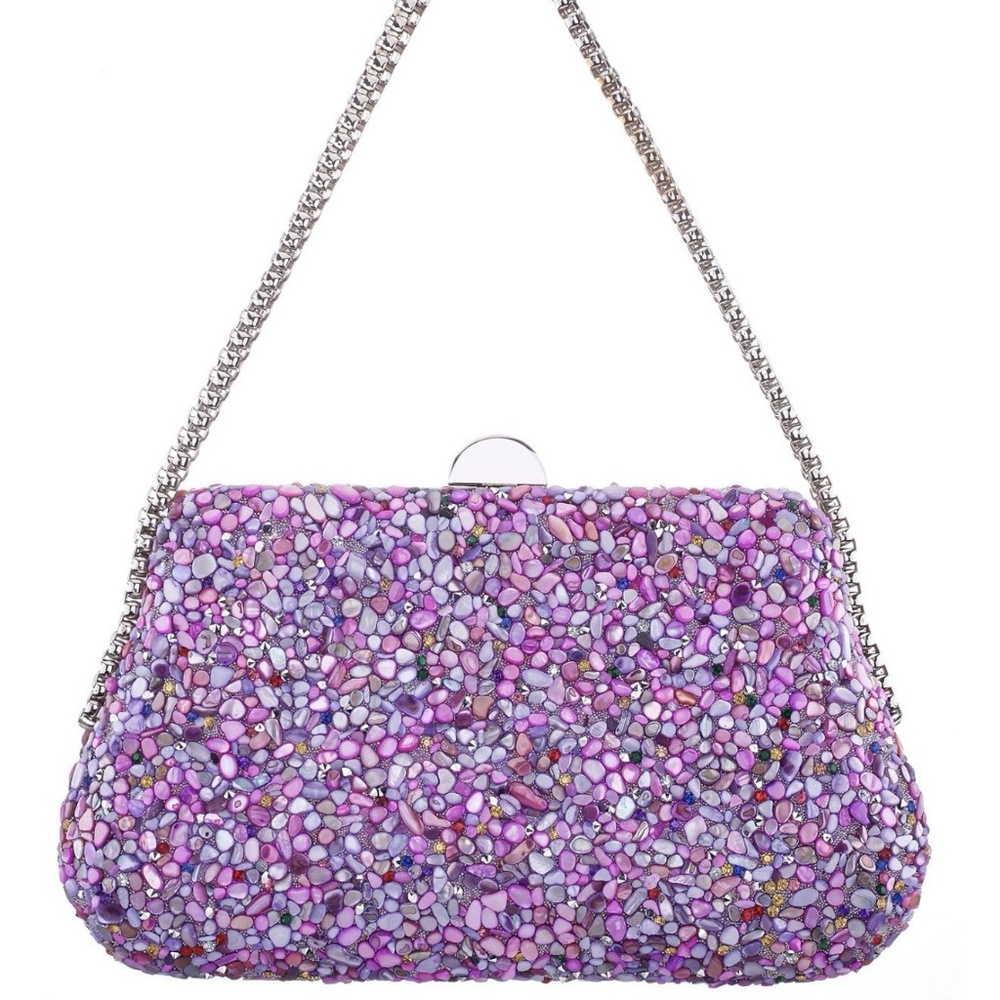 Nina Rock Candy Minaudiere Crystal Lift Lock Evening Bag